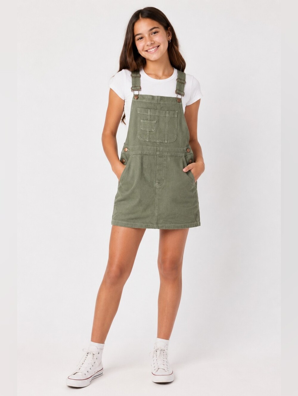 Aeropostale Women’s Olive Green Overall Mini Dress Size XS